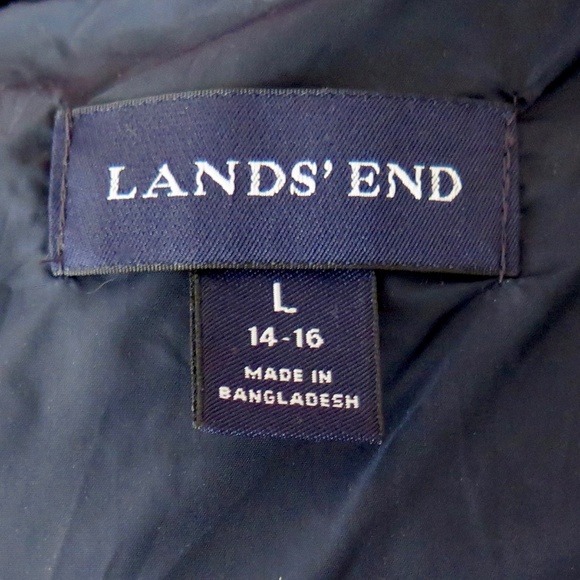Lands End Down Filled Puffer Vest - Pale Blue Stewart Tartan - Picture 8 of 9
